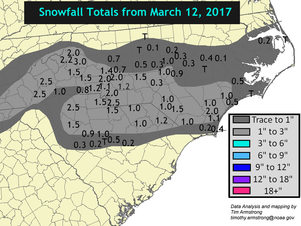 March 12, 2017 Carolina Snowfall